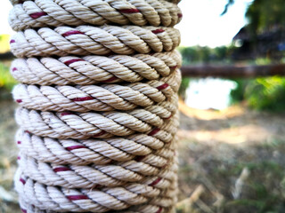 a rope around the pole