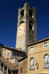 Fototapeta premium Piazza Vecchia in Bergamo, Italy: historic buildings