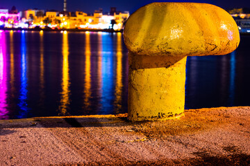 Fototapeta na wymiar the view of the harbour in Rethymno, Crete, Greece