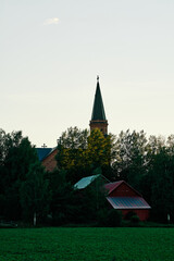 Fototapeta na wymiar A church near Päijänne, Finland