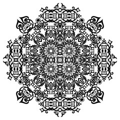 Vector black floral ethnic ornamental illustration