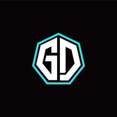 G D initials modern polygon logo template