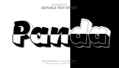 panda text effect, editable 3d cartoon text style effect. © INDOGRAPHIC
