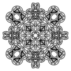 Vector black floral ethnic ornamental illustration