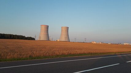 View of the nuclear power plant from the road