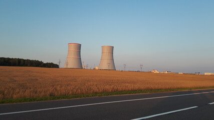 View of the nuclear power plant from the road