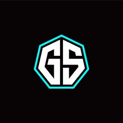 G S initials modern polygon logo template