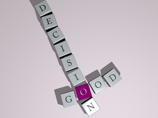 combination of good decision built by cubic letters from the top perspective, excellent for the concept presentation. illustration and background