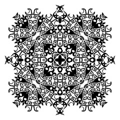 Vector black floral ethnic ornamental illustration