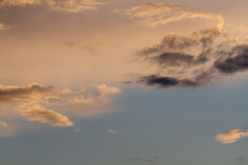 Sunset. Sky with clouds. Natural background.