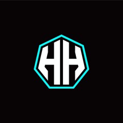 H H initials modern polygon logo template