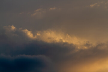 Heaven. Sunset. Beautiful clouds. Natural background.