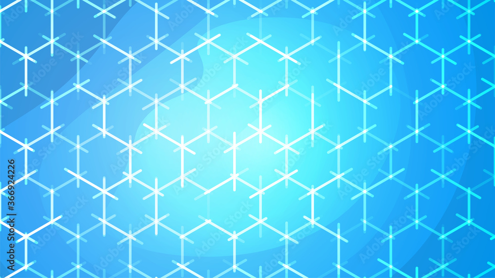 Poster abstract blue background. geometric hexagon pattern. line structure. technology texture. empty space