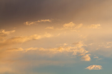 Naklejka na ściany i meble Vanilla Sky. Delicate clouds. Natural background.