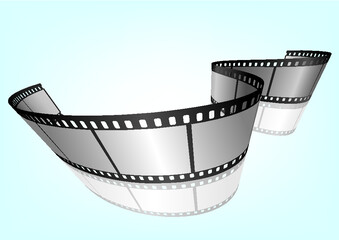 Fototapeta na wymiar Cinema, movie and photography 35mm film strip template. Vector 3D elements.