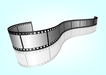 Cinema, movie and photography 35mm film strip template.  Vector 3D elements.