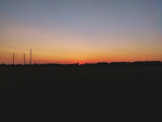 sunset over the river