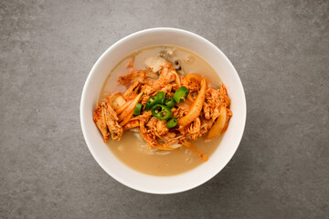 Chicken noodle on white background