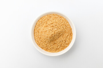 Sodium glutamate on white background