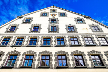 historic facades at the old town of Ulm in Germany