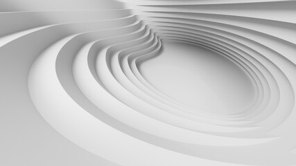 Fototapeta premium 3D White background with curve abstract stairs