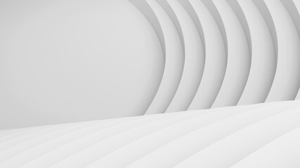 Obraz premium 3D White background with curve abstract stairs