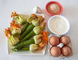 Zucchini flowers with  ricotta baked, recipe