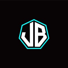 J B initials modern polygon logo template
