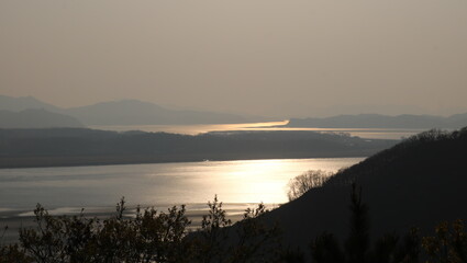 sunrise over the lake