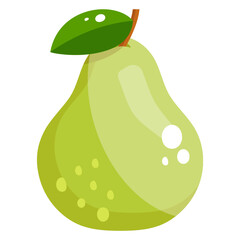 
Flat design icon of pear, edible vector 
