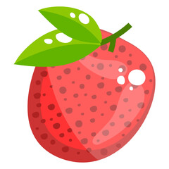 
Pulpy juicy fruit, flat icon of lychee 
