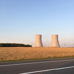 View of the nuclear power plant from the road