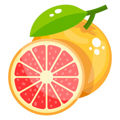 
Citrus fruit rich in vitamin C, an grapefruit icon flat design 

