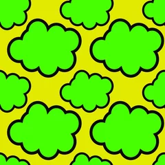 Fototapete Abstract green clouds on a yellow background, seamless pattern, texture for design, vector illustration © Александр Науменко