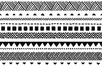 Behang Etnische vector naadloze patroon. Tribal geometrische achtergrond, boho motief, maya, Azteekse ornament illustratie. vloerkleed textiel print textuur © Good Goods