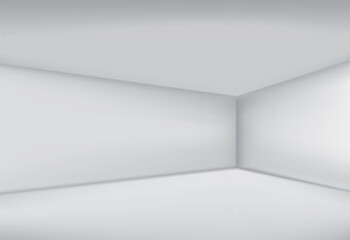 Abstract white empty grey room interior with spot light. Vector illustration.