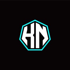 K N initials modern polygon logo template