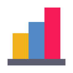 Business & finance, Graph bars, Flat color icon.