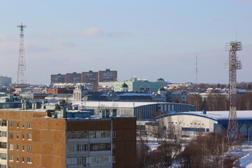 Fototapeta premium city from above, buildings and streets