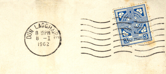 vintage retro Irland Ireland Briefmarke stamp gestempelt used Eire Dublin dreckig dirty alt old...