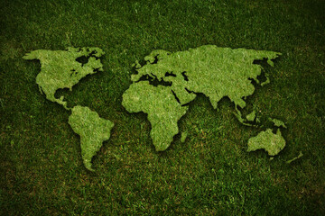 Green grass world map