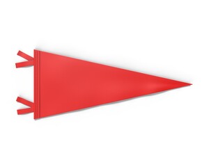 Blank Small Vintage College Pennant for branding, 3d render illustration.