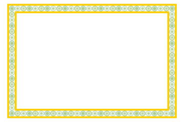 和風イメージの枠、フレーム、メッセージボード、古典的雰囲気の模様、明るく落ち着いた黄色、金色系、パターン