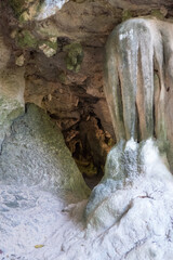 Fototapeta na wymiar Cave formation at East Railay Beach, near Ao Nang in southern Thailand.