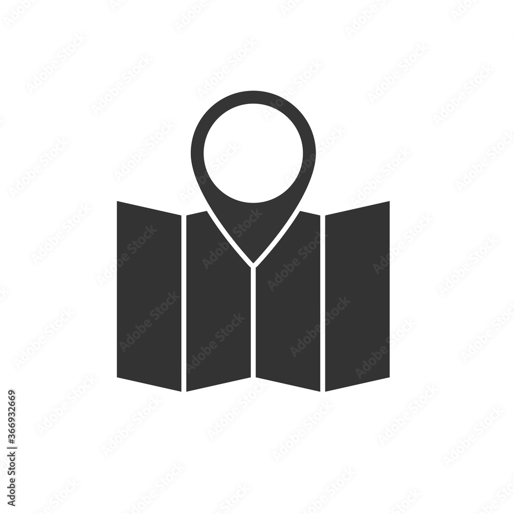 Poster map and pin vector icon. make your own custom location pin icon. navigation and route concept illust