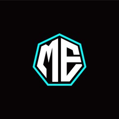 M E initials modern polygon logo template