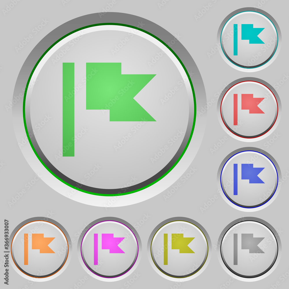 Poster flag push buttons