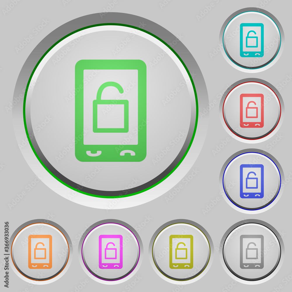 Poster smartphone unlock push buttons