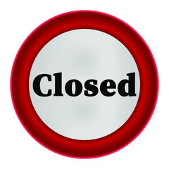 Red round sign closed on a white background, vector illustration