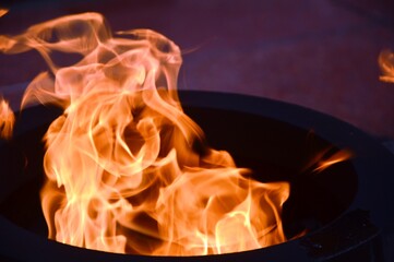 fire in the fireplace